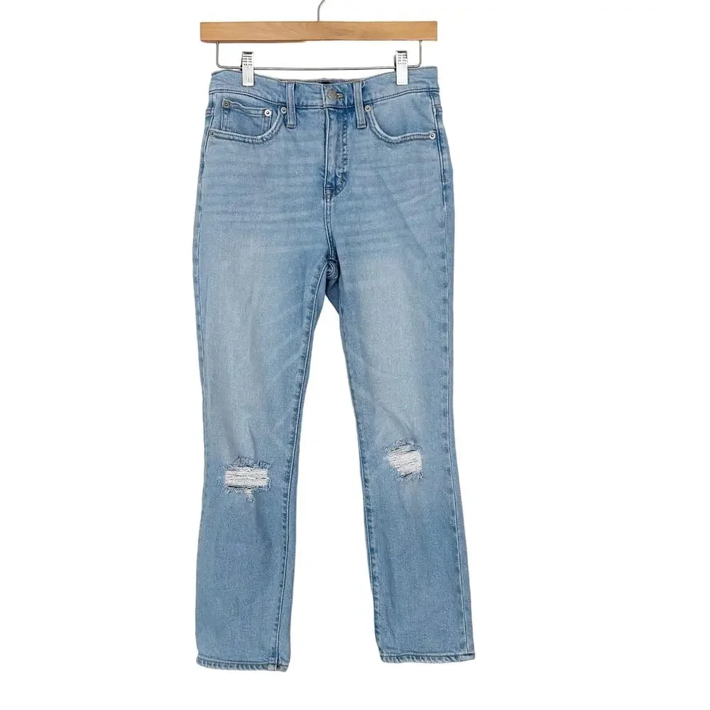 J. Crew Essential Straight Distressed Jeans Sz 26